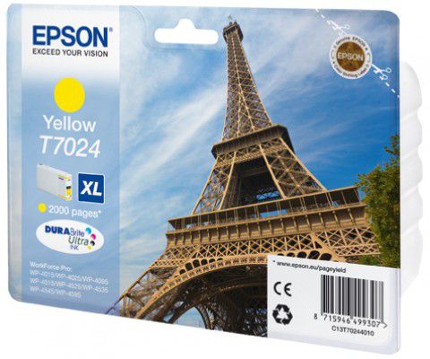 EPSON C.AMARILL WP4000/4500 HC - Tinta Original                C13T70244010