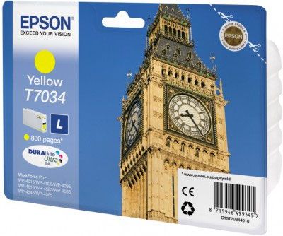 EPSON C.AMARILLO WP4000/4500 - Tinta Original                C13T70344010