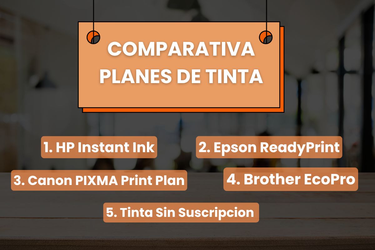 Comparativa planes de suscripcion de tinta. Hp instant ink vs canon pixma, vs brother ecopro vs readyprint.