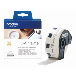 (imagen para) Brother DK-11218 Rollo Etiquetas Adhesivas Circulares 24mm