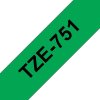 (imagen para) Compatible con Brother TZE-751 Verde/N...