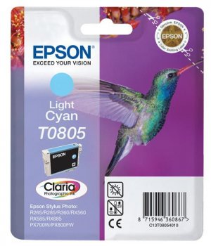 (imagen para) Tinta Epson T0805 Cian Claro Stylus Photo R265/R360