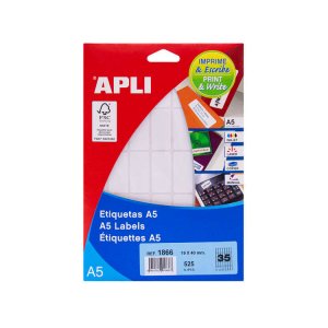 (imagen para) APLI Etiquetas Adhesivas 19x40 mm A5 Blanco impresión / manual