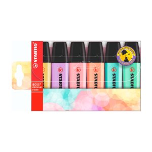 (imagen para) Pack de 6 subrayadores Stabilo Boss 70 Pastel