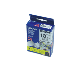 (imagen para) Cinta Laminada Flexibles 18mmx8m Blanco/Negro TZFX-241