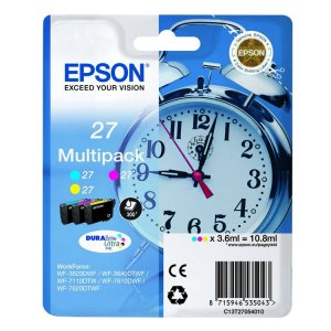 (imagen para) Multipack Tinta Epson 27 Despertador 3 Colores C13T27054010