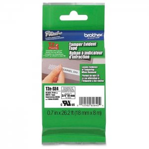 (imagen para) Cinta Especial Brother Seguridad Negra 18mm TZESE4