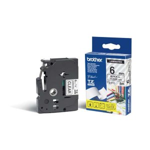 (imagen para) Cinta Brother Laminada TZE-111 Transparente/Negro 6mmx8m