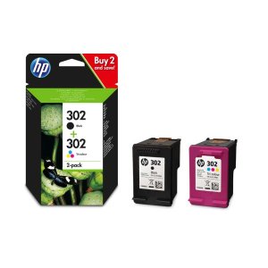(imagen para) Tinta HP 302 Negro y Tricolor X4D37AE